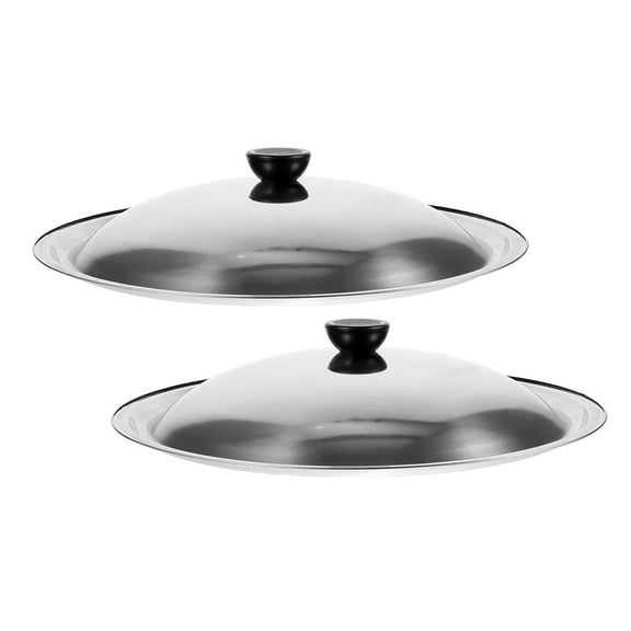 Soimiss 2Pcs Stainless Steel Pan Lid Set Universal Fit for Kitchen Cookware