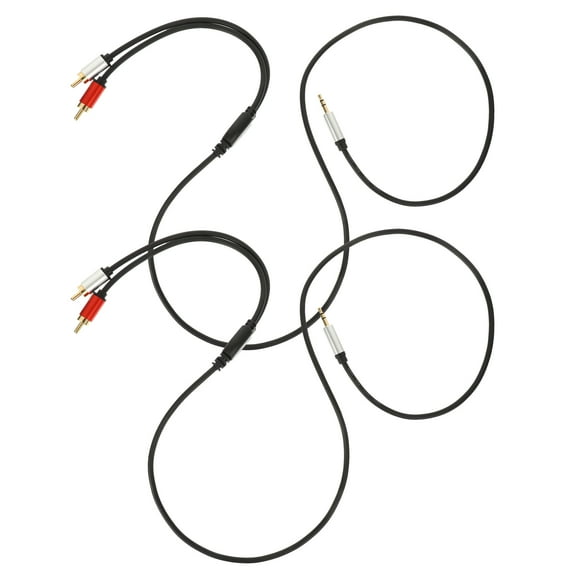 UNOMOR 2Pack Stereo Audio Cable for Amplifier with Bi-directional Audio Transfer Black Copper