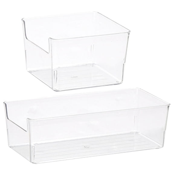 Soimiss 2Pcs Acrylic Drawer Organizer Boxes for Stationary and Small Items Storage