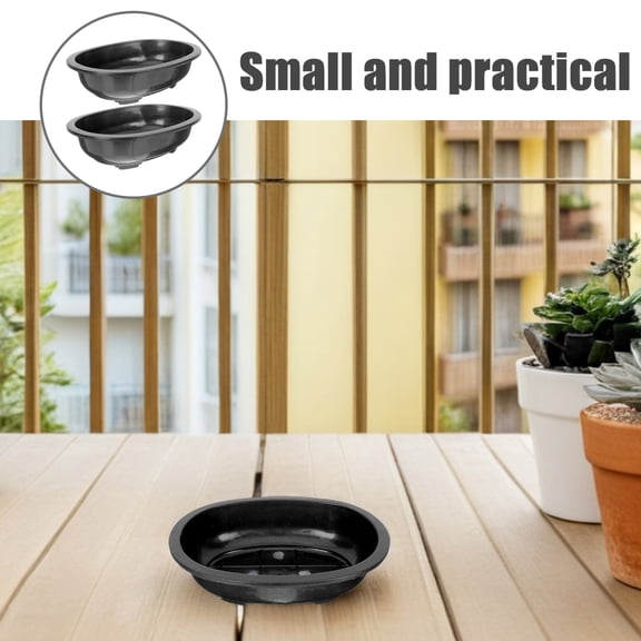 Soimiss 2Pcs Reusable Black Plastic Bonsai Pot with Minimalist Style for Office
