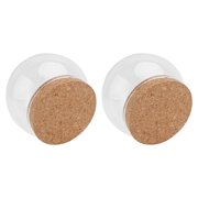 Soimiss 2Pcs Khaki Glass Bell Jar Cover for Displaying Figurines and Keepsakes