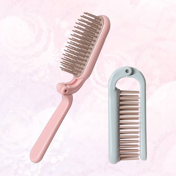 Soimiss Anti Static Hair Comb Portable Curling Comb Plastic 2Pcs Pink for Daily Use