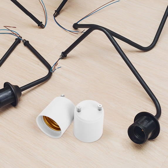 Soimiss 2Pcs Reliable White Lamp Socket Adapter Simple Install Bulb Converter for Versatile Indoor Light Fixtures