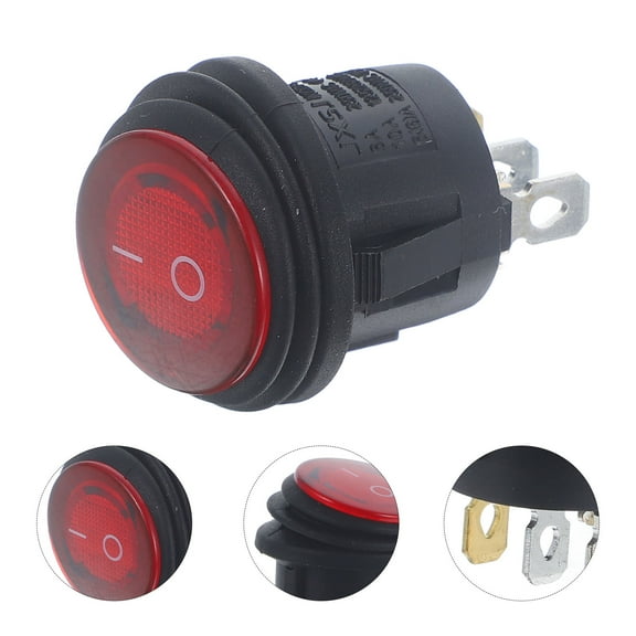 Soimiss 2Pcs 3 Pin Toggle Switch for Car Multi Color Waterproof Red Light Indicator