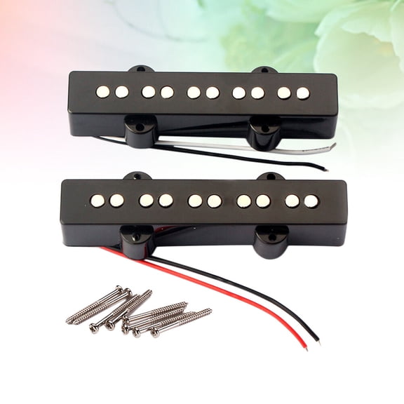 Soimiss Bass Guitar Pickup Metal Black for Jazz Guitar Parts Open Style 2Pack