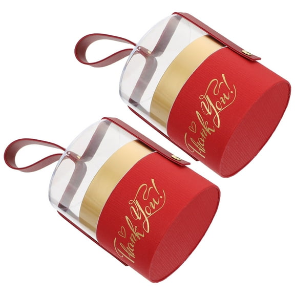 UNOMOR 2Set Decorative Favor Boxes Transparent Cylinder present Packing for General Users