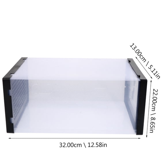 Soimiss 2Pcs Black Plastic Shoe Storage Container Sturdy Organizer for Shoe Store Use