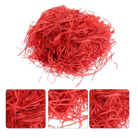 Soimiss 2Packs Durable Red Wrinkling Silk Paper Decorative Shredded Paper for Present Box Filler