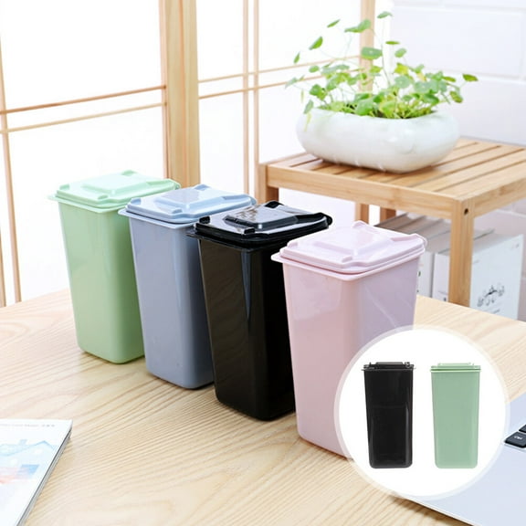 Soimiss 2Pcs Multi-Function Decorative Garbage Can Lightweight PP Material for Office and Home