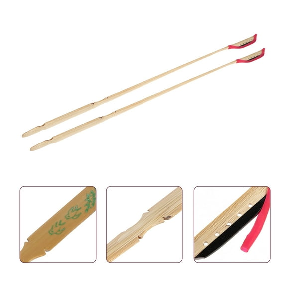 UNOMOR 2pcs Dulcimer Picks Bamboo Khaki for Musicians and Traditional Instrument Players