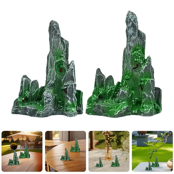 Soimiss 2Pcs Large Aquarium Decor Resin Bridge with Moss Tree Fish Cave for Tank Decoration