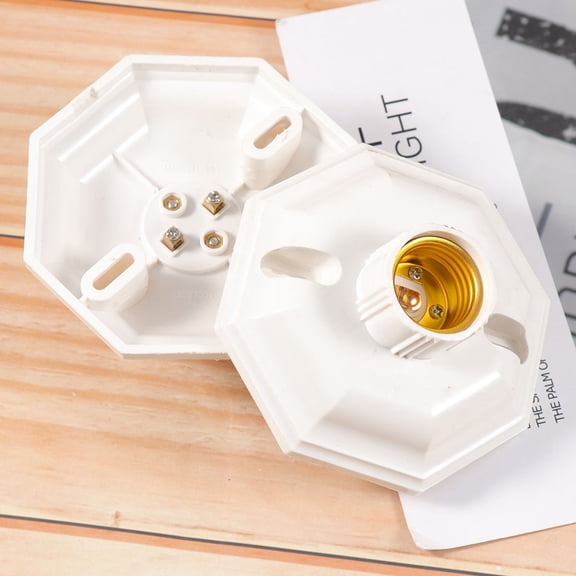 Soimiss 2Pcs White E27 Light Base with Screw Terminals Easy Installation for Home