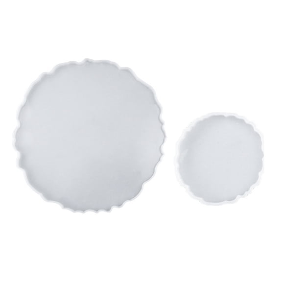 Soimiss 2Pcs Transparent Silicone Tray Mold for DIY Round Serving Tray Making with Non Stick Durable Material