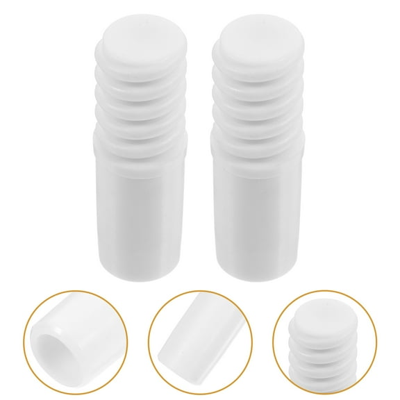 Soimiss 2Pcs White Threaded Handle Tips for Mop and Broom Poles Easy Installation Connector