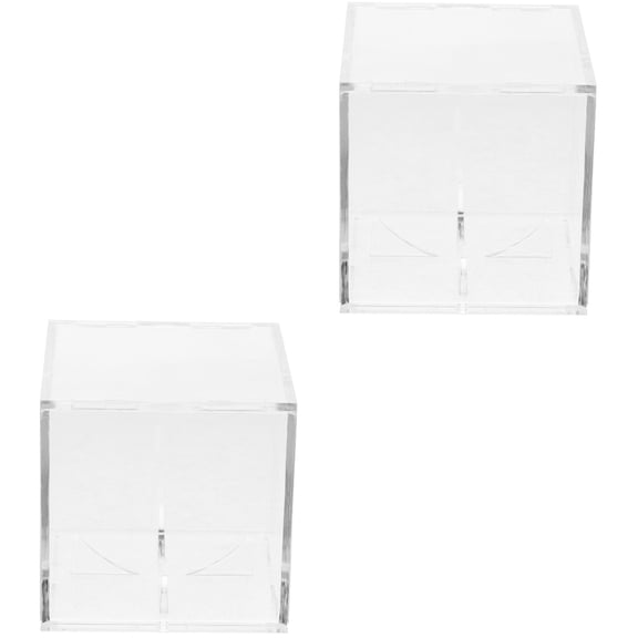 Soimiss 2pcs Transparent Acrylic Tennis Ball Case Baseball Display Stand Storage Box Holder
