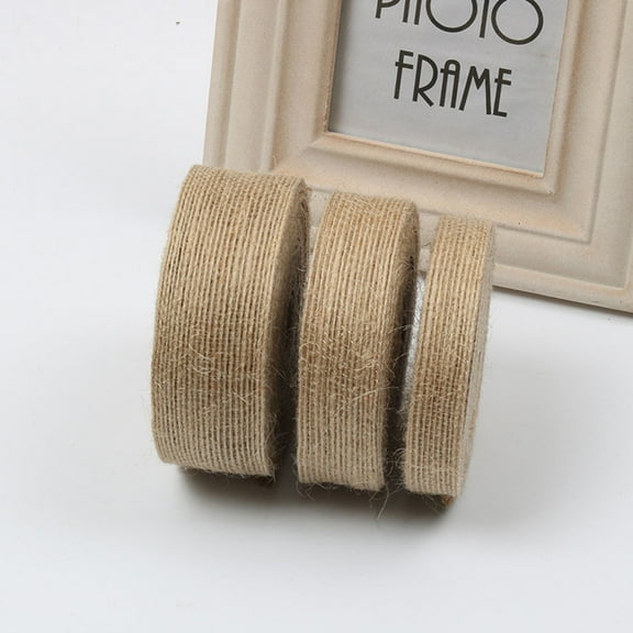 Soimiss Beige Burlap Fabric Roll for Banding Strong Natural Hessian Ribbon on Spool