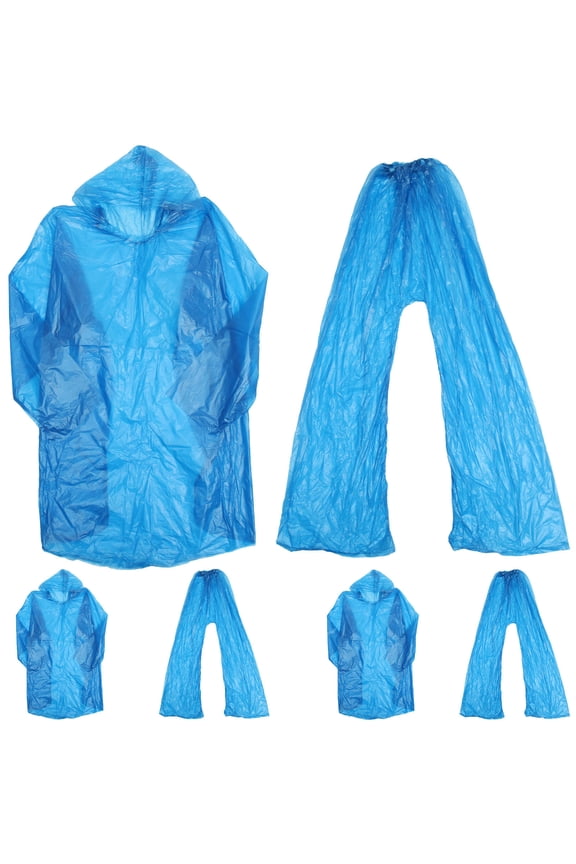 UNOMOR 3 Sets Windproof Hooded Rainsuit Yellow Plastic for Adults Cycling Theme Parks