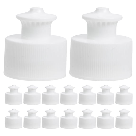 Soimiss 30Pcs Lightweight White Sport Bottle Caps with Easy Pull Design