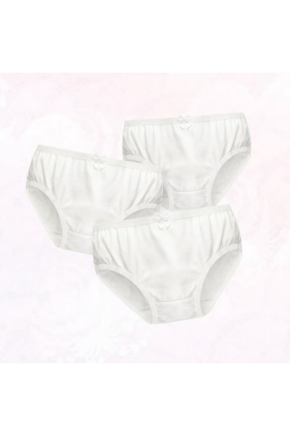 UNOMOR 3Pack White Bowknot Briefs Ballet Knickers for Girls Skin-friendly Dancewear