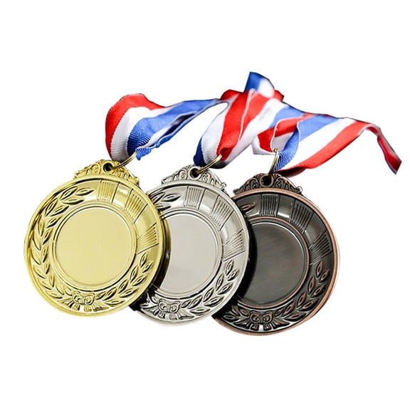 Soimiss 3Pcs Universal Sports Medal Set Assorted Color Metal Medals for Event Decoration