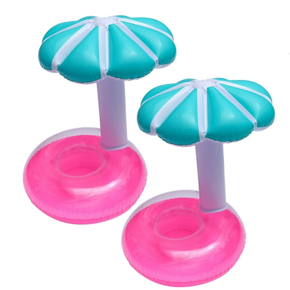 UNOMOR 3Pcs PVC Inflatable Toys Cup Holder for Friends at Tropical Events with Pink Color