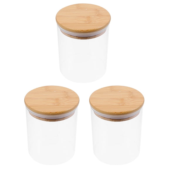UNOMOR 3Set Food Jar Glass Assorted Color Sealed Home Users Kitchen Use
