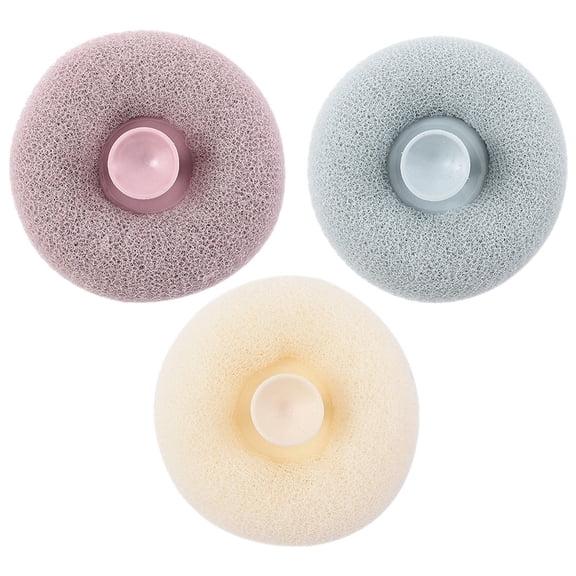 Soimiss 3Pcs Assorted Color Body Wash Scrubbers Shower Loofah Lightweight Bath Sponge for Shower