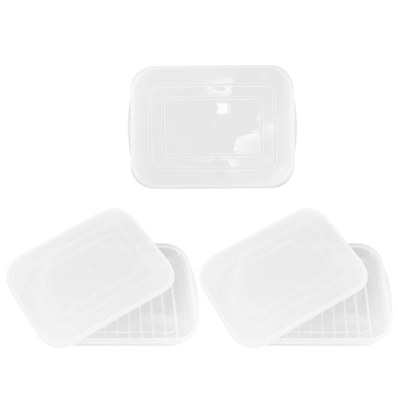 Soimiss Fridge Storage Containers Meat Keeper Box Transparent Pe 3Pcs