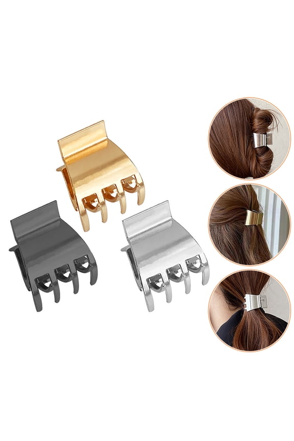 UNOMOR 3pcs Grace Hair Clip Metallic Finish Claw Clip Set for Valentines Day Women