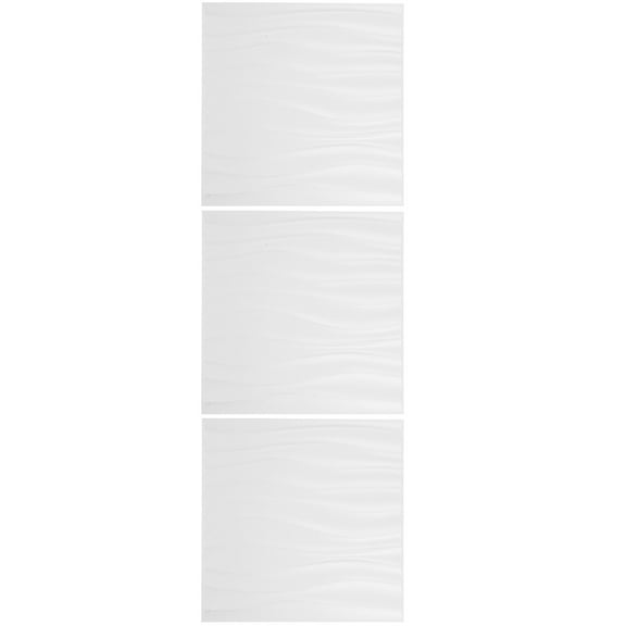 Soimiss Textured Wall Panels 3D Wall Panels White PVC 3pcs