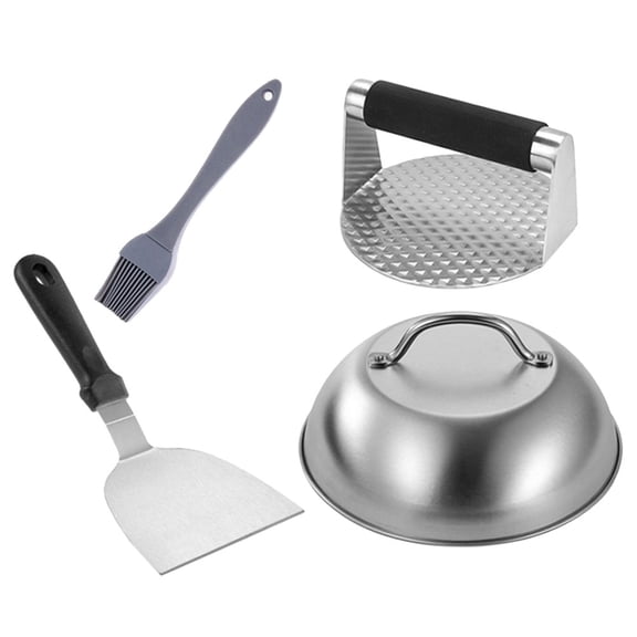 UNOMOR 4-Piece Set Hamburger Patty Press Cooking Aid with Silicone for Home Cooks
