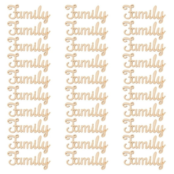 UNOMOR 40Pcs Home Decor Letter Wooden Hanging Word Sign Beige Unfinished Party Hosts