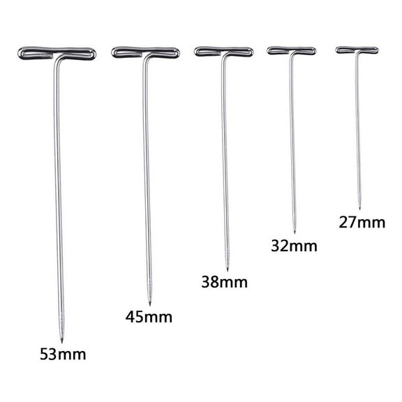 UNOMOR 450Pcs Silver Stainless Steel T Shaped Needles for Sewing Stabilization Tailoring