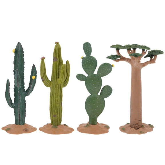 UNOMOR 4PCS Simulation Cactus Decor Simulated Cactus Plant Model PVC Ornament Small and Table Decor