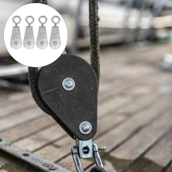 Soimiss Wire Rope Crane Pulley Hoisting Pulley Galvanized Iron 4PCS
