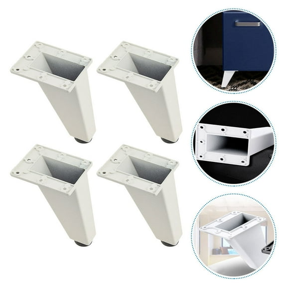 UNOMOR 4Pcs Adjustable Furniture Risers Aluminum Alloy White for Office Users