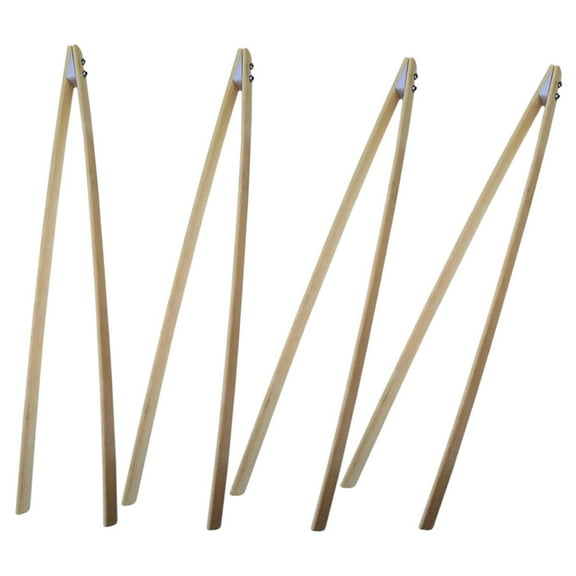 Soimiss 4Pcs Reusable Bamboo Grabber Tool Beige Trash Picker for Kitchen Heavy Duty Clamp