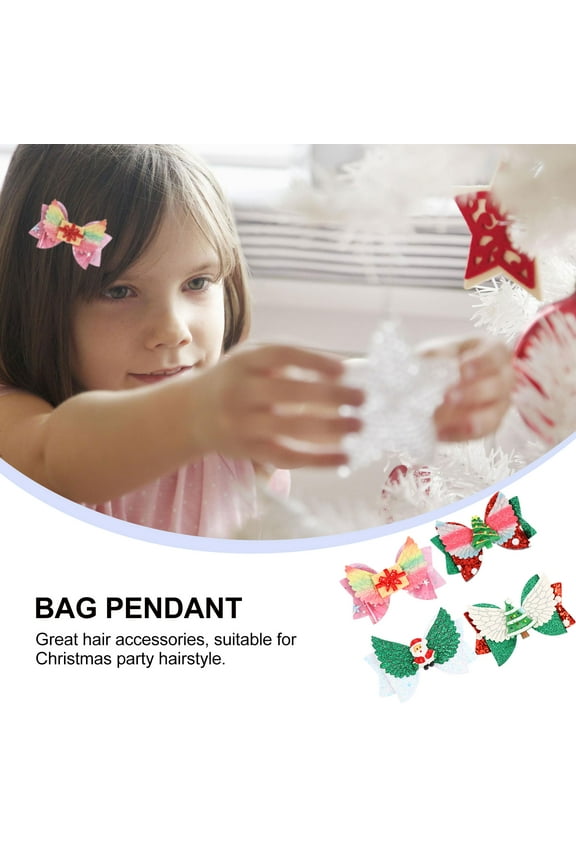 UNOMOR 4Pcs Beautiful Bow Clips Artificial Leather Assorted Color Hair Accessory for Girls