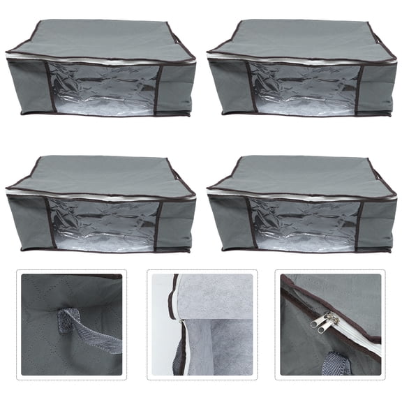 UNOMOR 4Pcs Clothing Storage Container Nonwoven Fabric Waterproof Storage Box for Household Organization