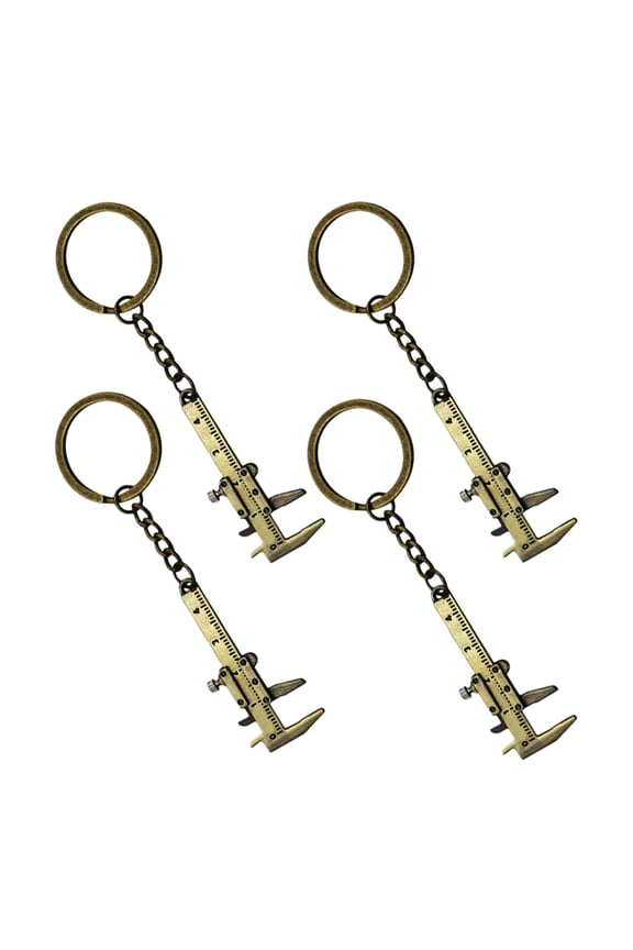 UNOMOR 4Pcs Cute Keyring Zinc Alloy Mini Tool Keychain for Everyday Use with Vintage Style