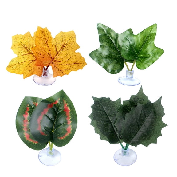 Soimiss 4Pcs Plastic Aquarium Leaf Resting Bed for Fish Tank Freshwater and Marine Use