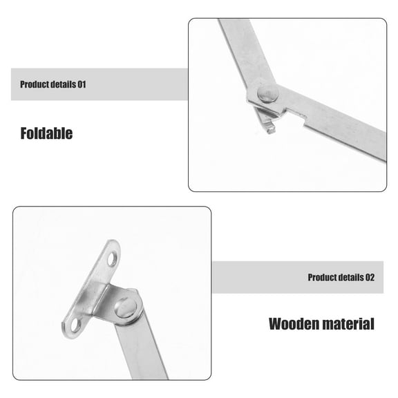 UNOMOR 4Pcs Folding Desk Hinge Silver Iron for Stable Movement Furniture Applications