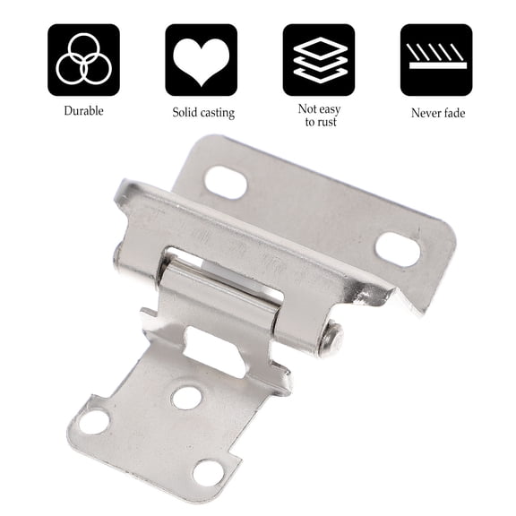 Soimiss 4Pcs Durable Silver Cabinet Hinges Iron for Kitchen Furniture
