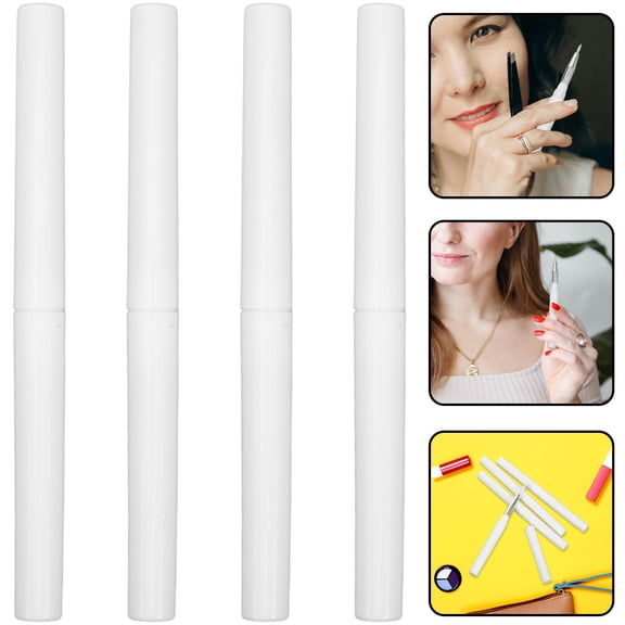 Soimiss 4Pcs White Silicone Lip Scrubber and Applicator Set Ideal for Lip Balm and Gloss
