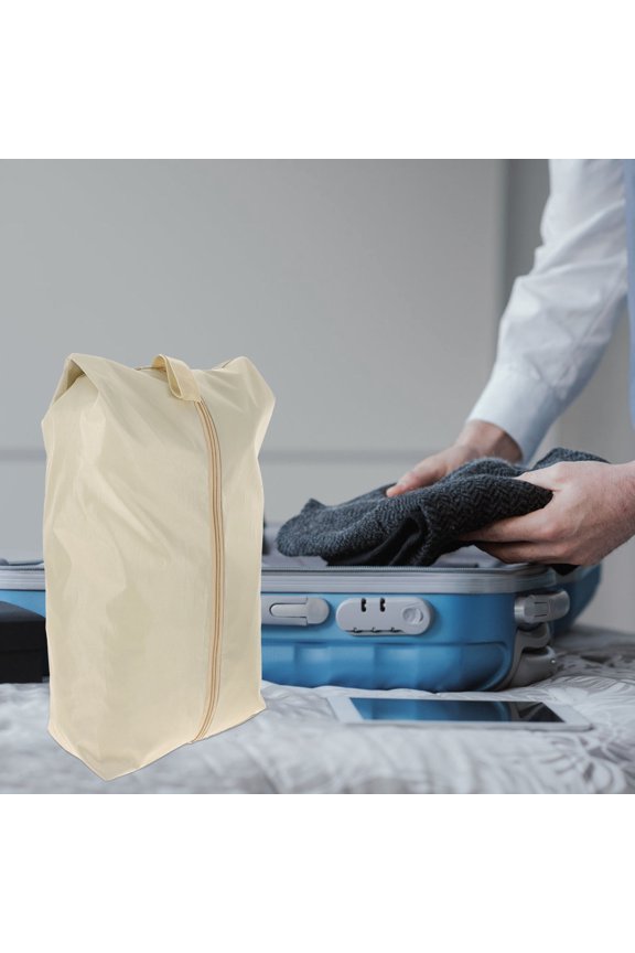 4Pcs Portable Beige Shoe Bag Travel Organizer Waterproof for Clothes Storage