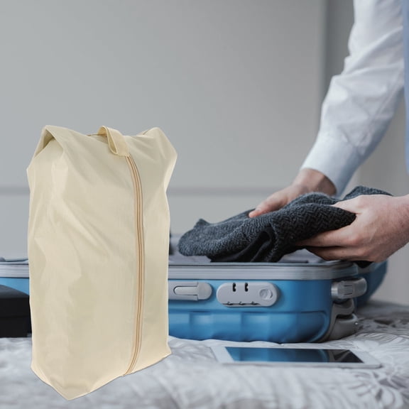 Soimiss 4Pcs Beige Travel Packing Cubes Shoe Bag Clothes Organizer Lightweight and Portable