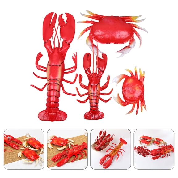 Soimiss 1Set Realistic Plastic Lobster Crab Model Aquarium Decor for Ocean Theme Display
