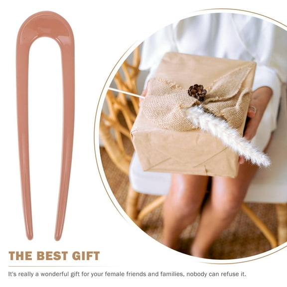 UNOMOR 4Pcs Simple U Shaped Hairpins Resin Transparent U Shaped Hair Stick for Women Travel