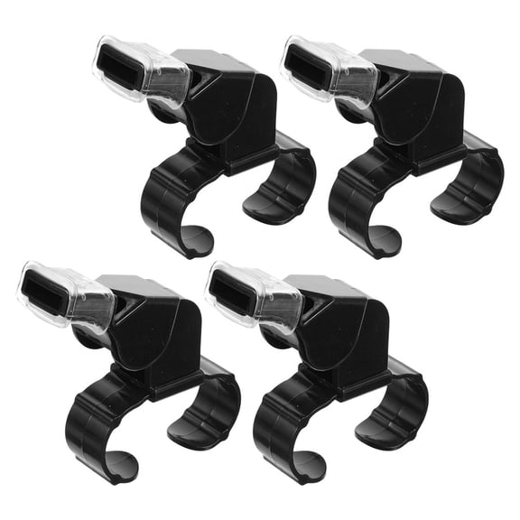 Soimiss 4Pcs Coaches Whistle with Lanyard Loud Dual Tone Black Plastic for Referee Use