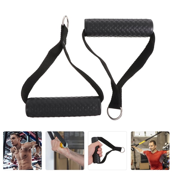 Soimiss 4Pcs Heavy Duty Fitness Handles for Resistance Bands Ergonomic Black Exercise Grips